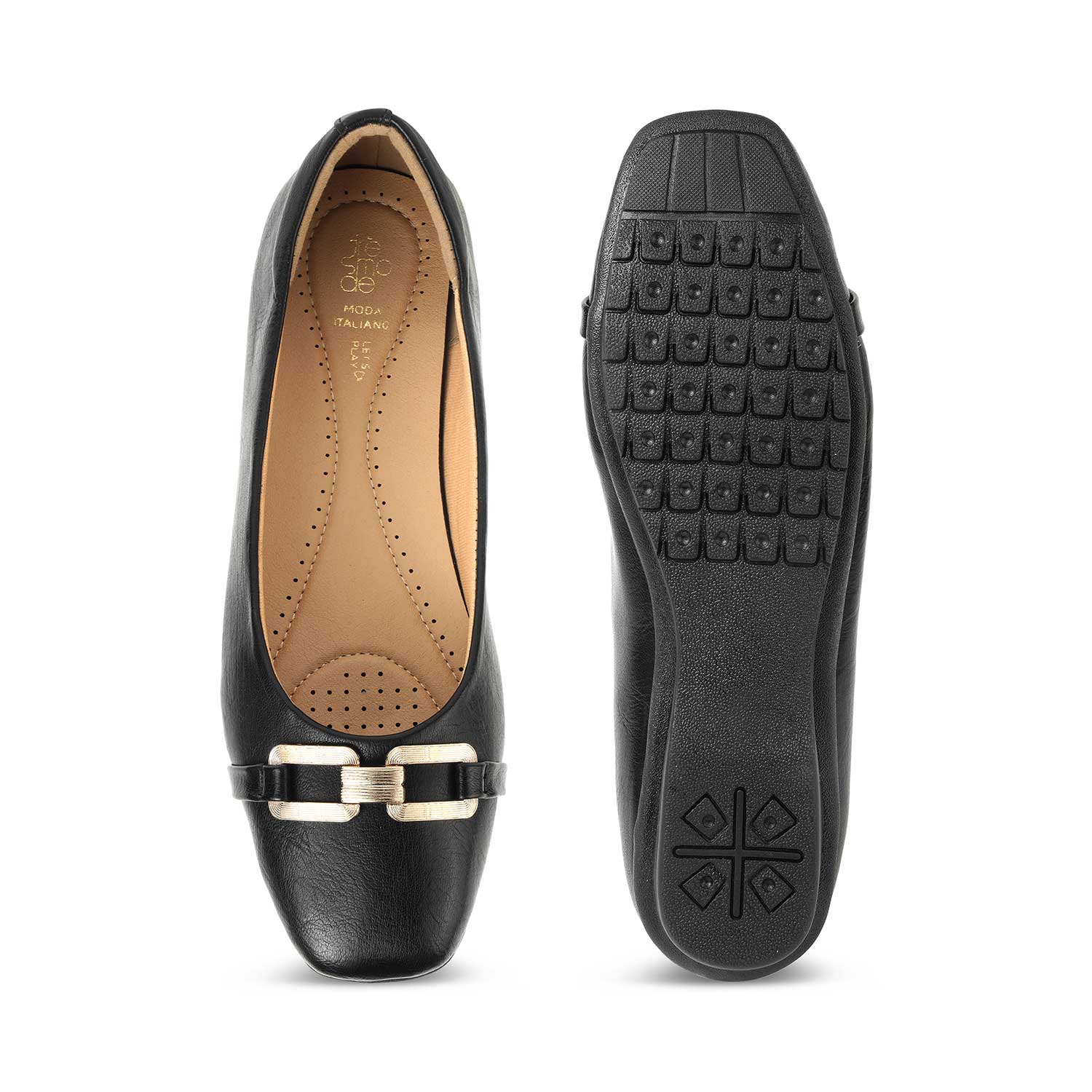 Tresmode Baroque Black Women's Dress Ballerinas