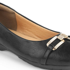 Tresmode Baroque Black Women's Dress Ballerinas