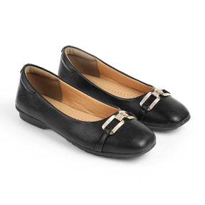 Tresmode Baroque Black Women's Dress Ballerinas
