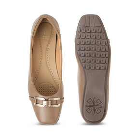 Tresmode Baroque Camel Women's Dress Ballerinas