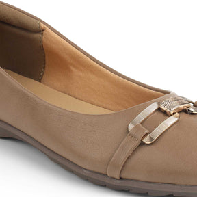 Tresmode Baroque Camel Women's Dress Ballerinas