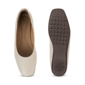 Tresmode Camby Cream Women's Casual Ballerinas