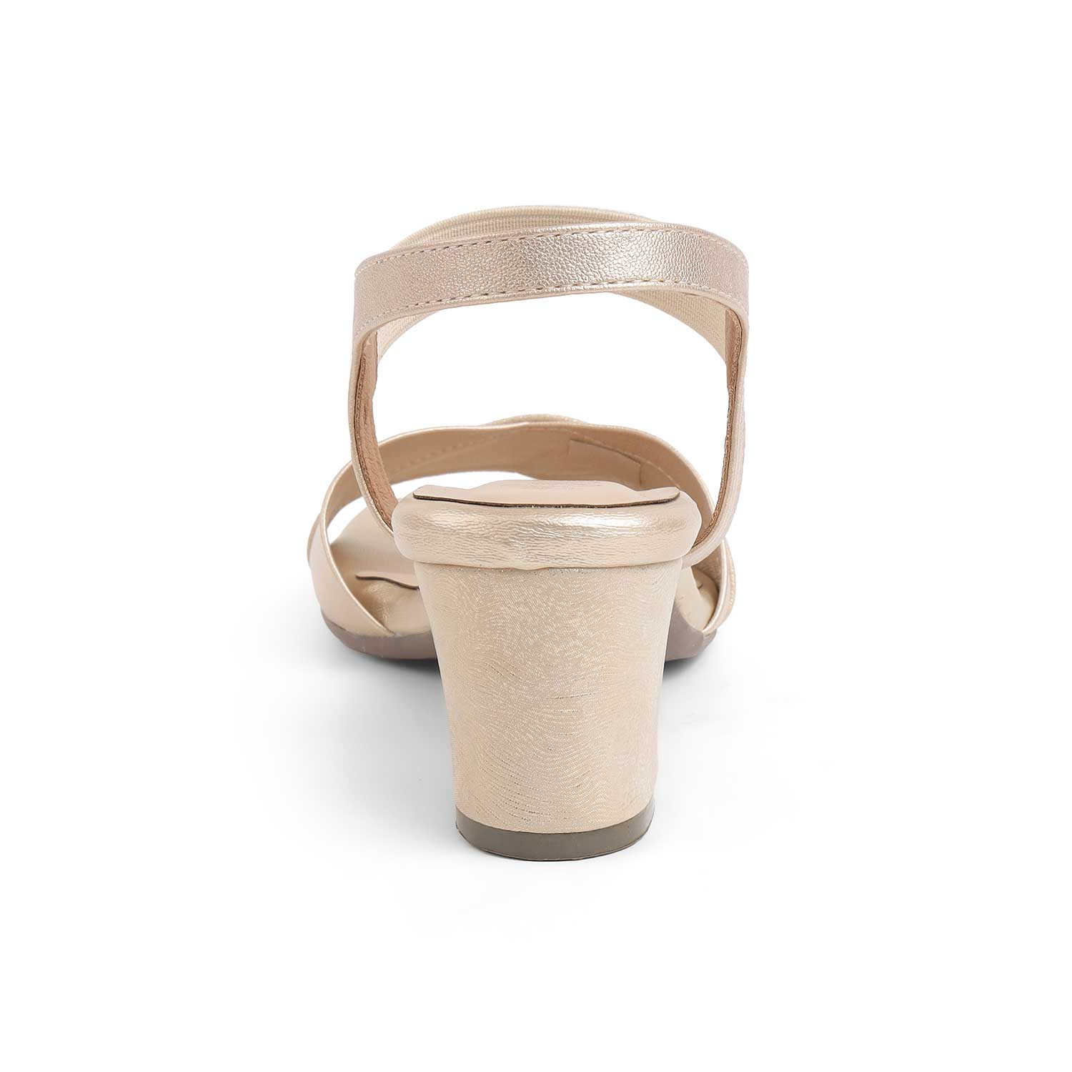 Tresmode Camo Gold Women's Dress Block Heel Sandals