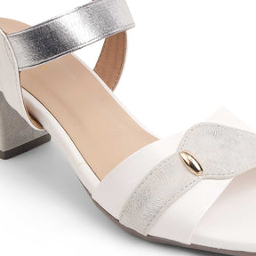 Tresmode Camo White Women's Dress Block Heel Sandals