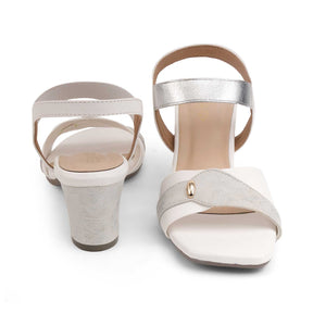 Tresmode Camo White Women's Dress Block Heel Sandals