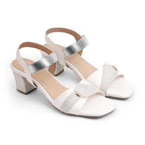 Tresmode Camo White Women's Dress Block Heel Sandals