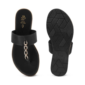 Tresmode Chaiyn Black Women's Casual Flats
