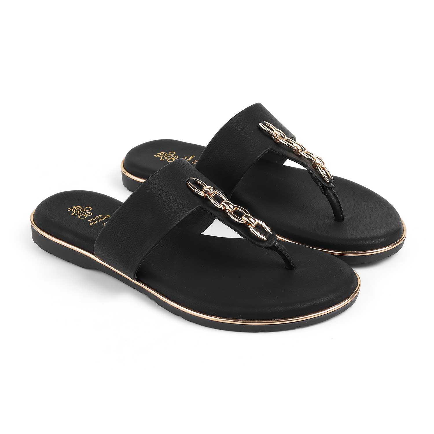 Tresmode Chaiyn Black Women's Casual Flats