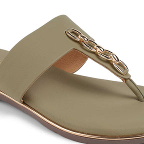 Tresmode Chaiyn Green Women's Casual Flats