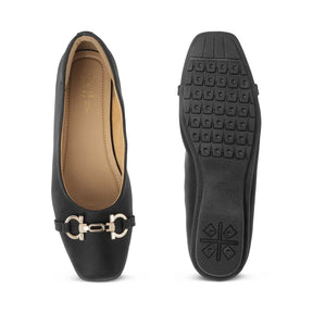 Tresmode Elegant Black Women's Dress Ballerinas