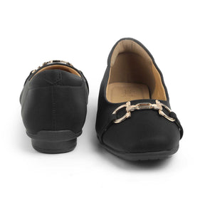 Tresmode Elegant Black Women's Dress Ballerinas