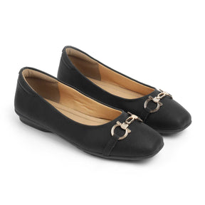 Tresmode Elegant Black Women's Dress Ballerinas