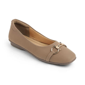 Women's Camel Ballerinas Tresmode