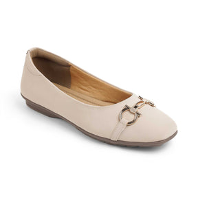 Tresmode Elegant Cream Women's Dress Ballerinas