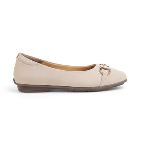 Tresmode Elegant Cream Women's Dress Ballerinas