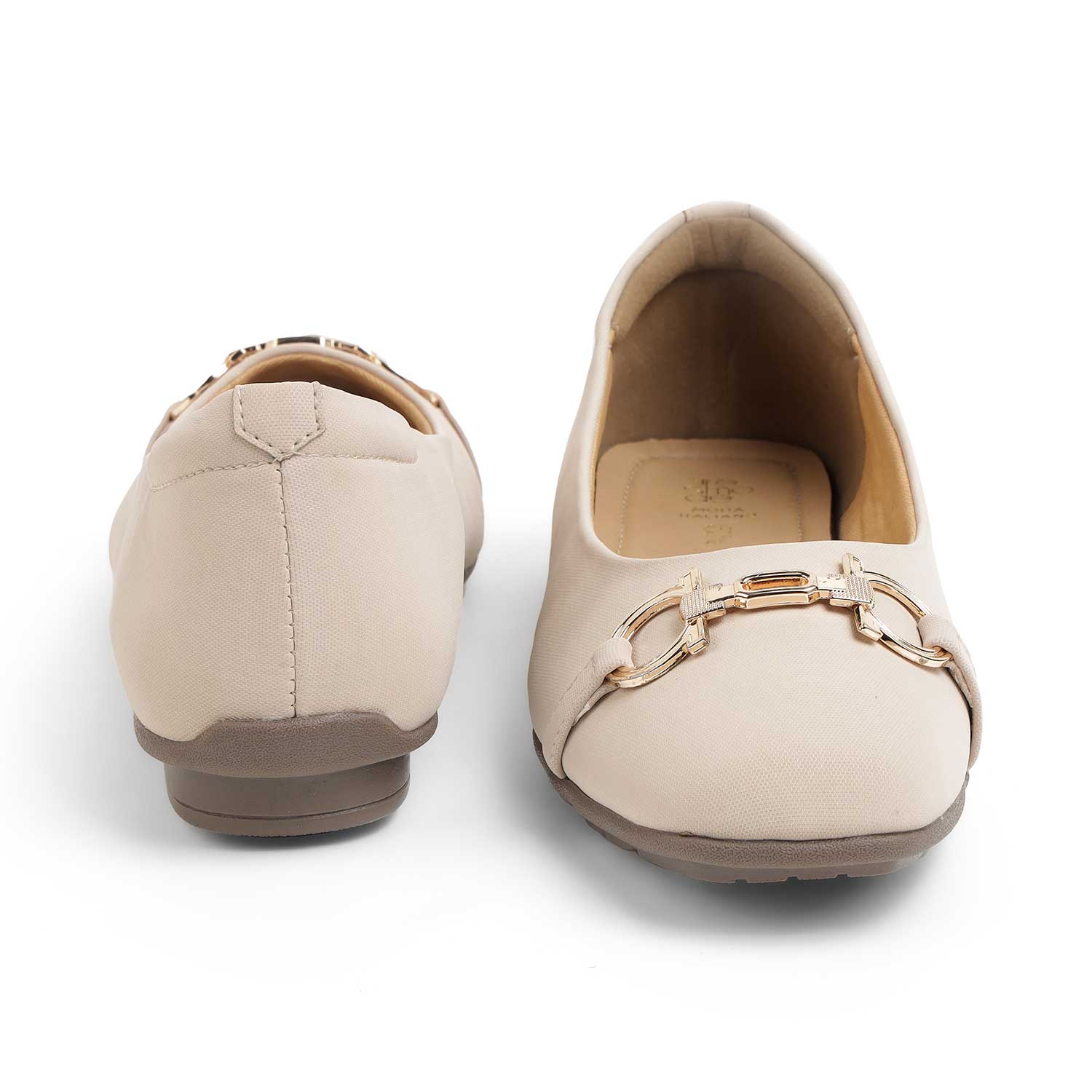 Tresmode Elegant Cream Women's Dress Ballerinas