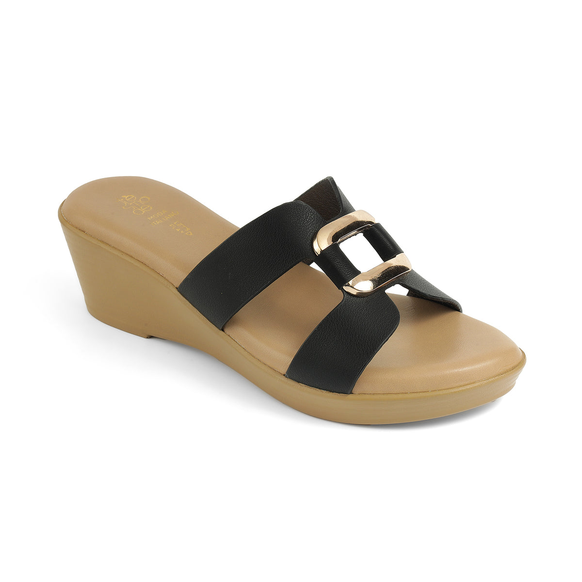 Tresmode Flowedge Black Women's Dress Wedge Sandals