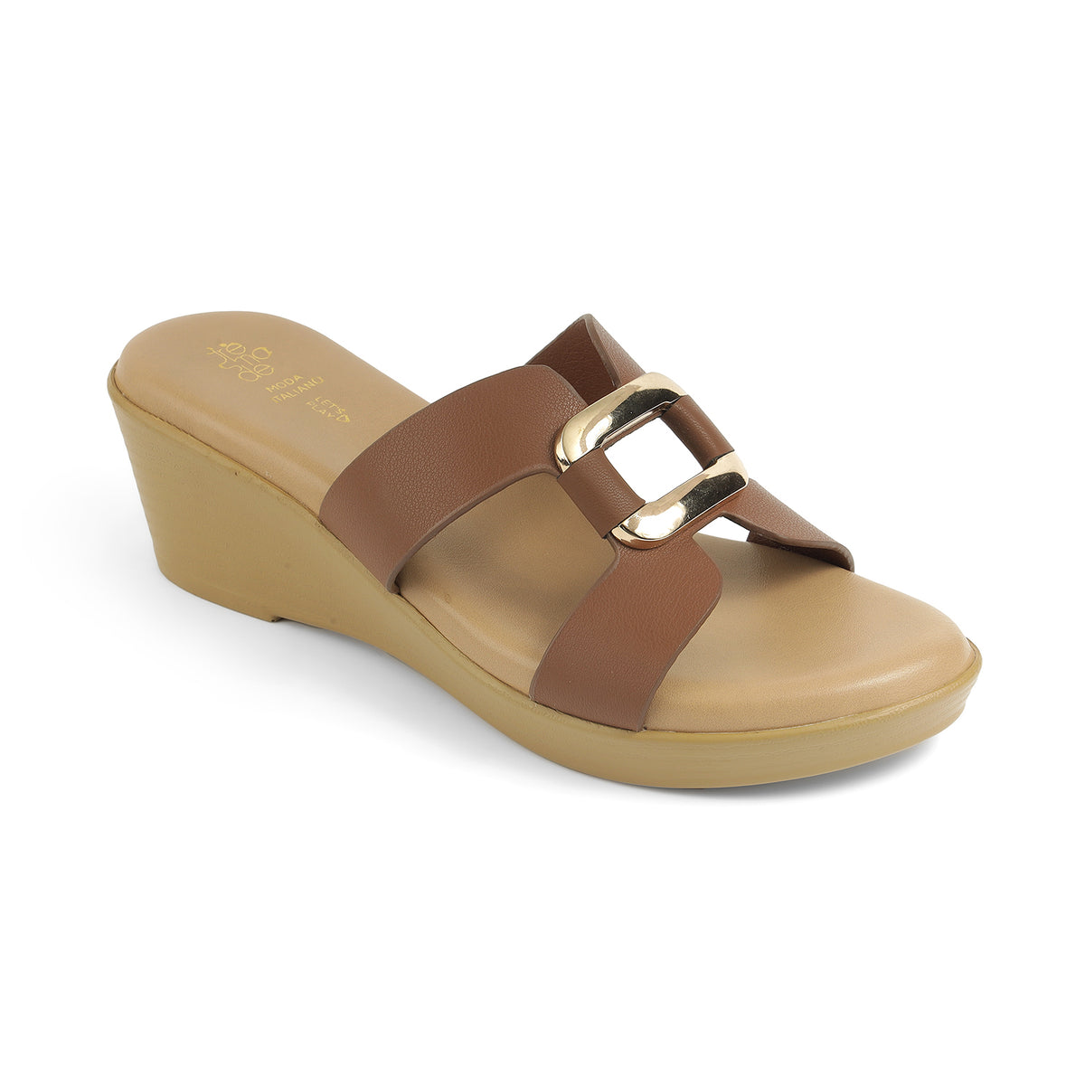 Tresmode Flowedge Tan Women's Dress Wedge Sandals
