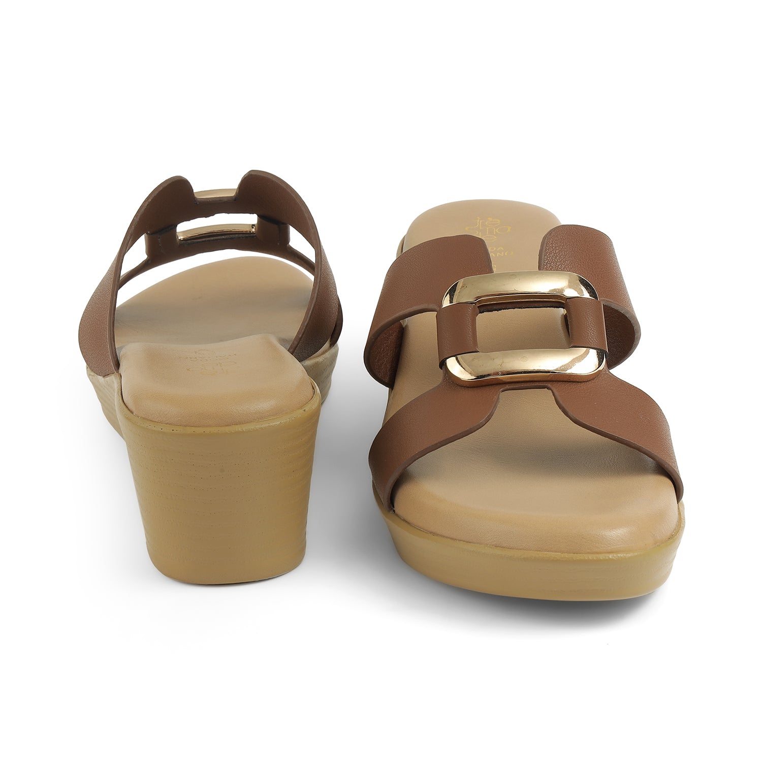 Tresmode Flowedge Tan Women's Dress Wedge Sandals
