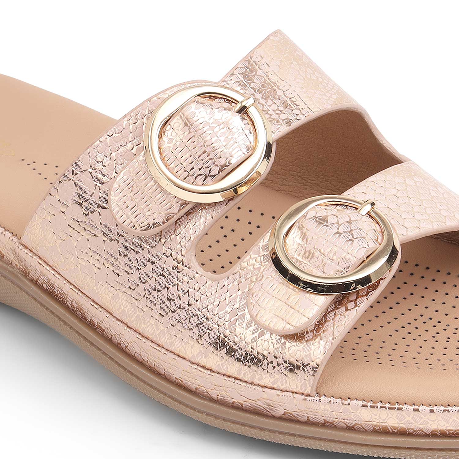 Tresmode Glamour Champagne Women's Dress Platform Flats