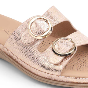 Tresmode Glamour Champagne Women's Dress Platform Flats