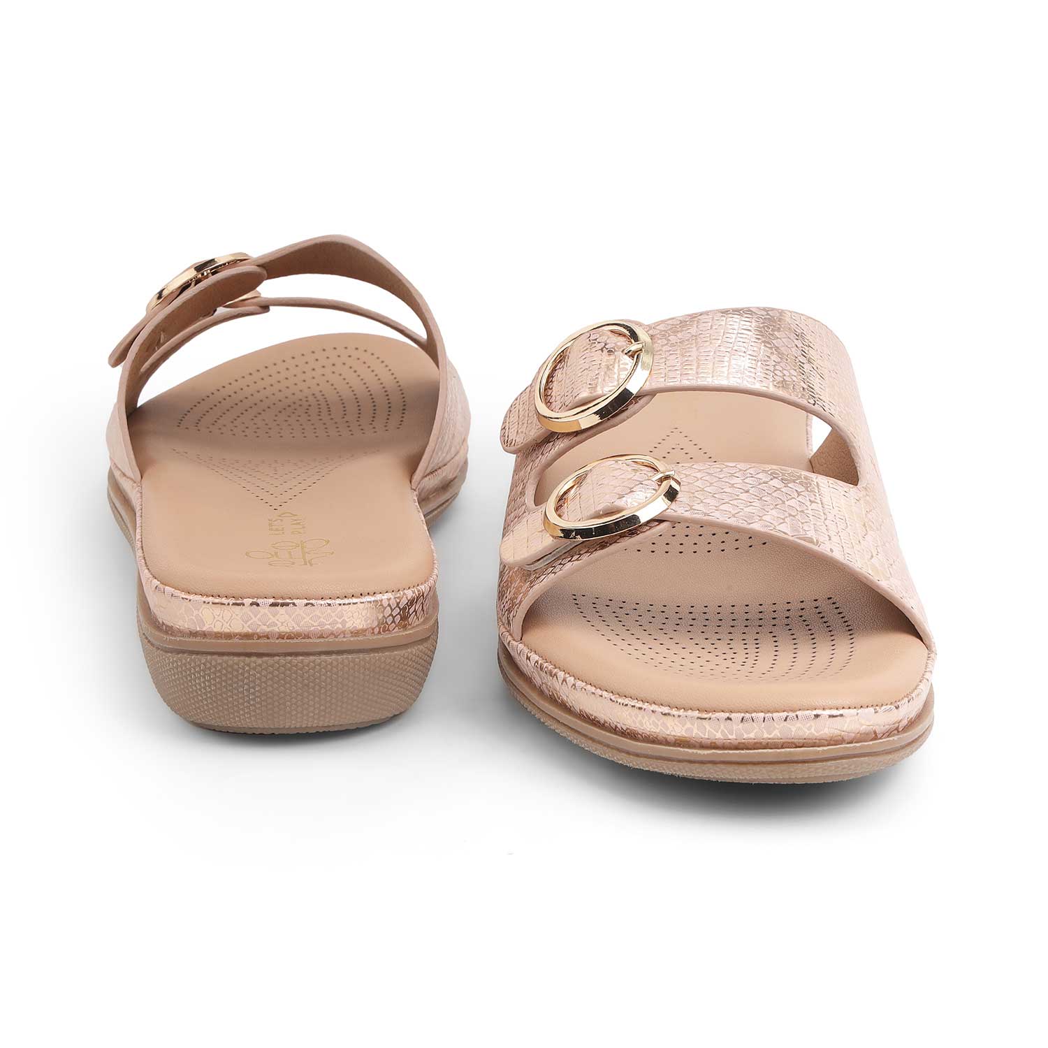 Tresmode Glamour Champagne Women's Dress Platform Flats