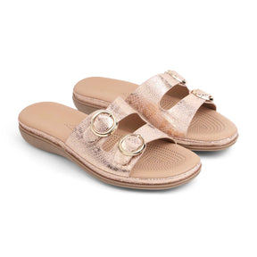 Tresmode Glamour Champagne Women's Dress Platform Flats
