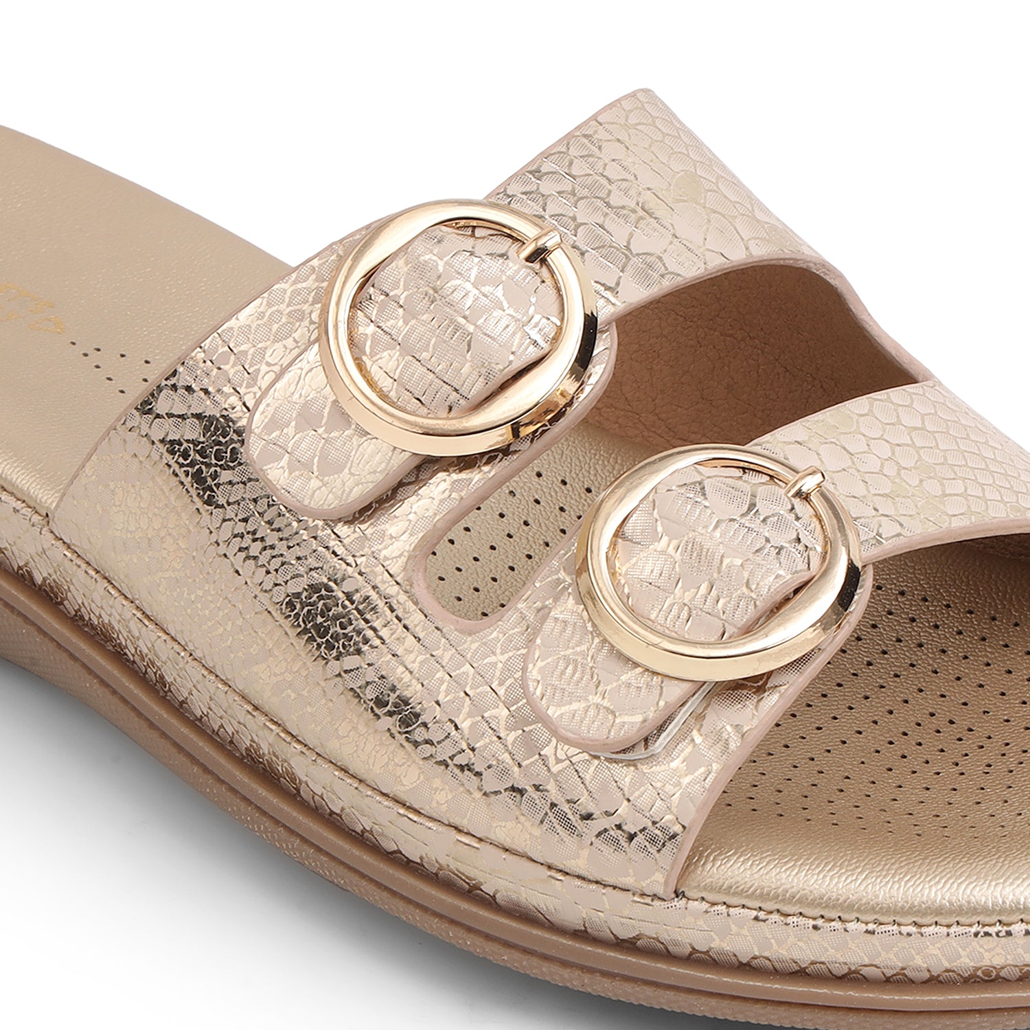 Tresmode Glamour Gold Women's Dress Platform Flats