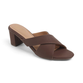 Tresmode Lisbon Brown Women's Dress Block Heel Sandals