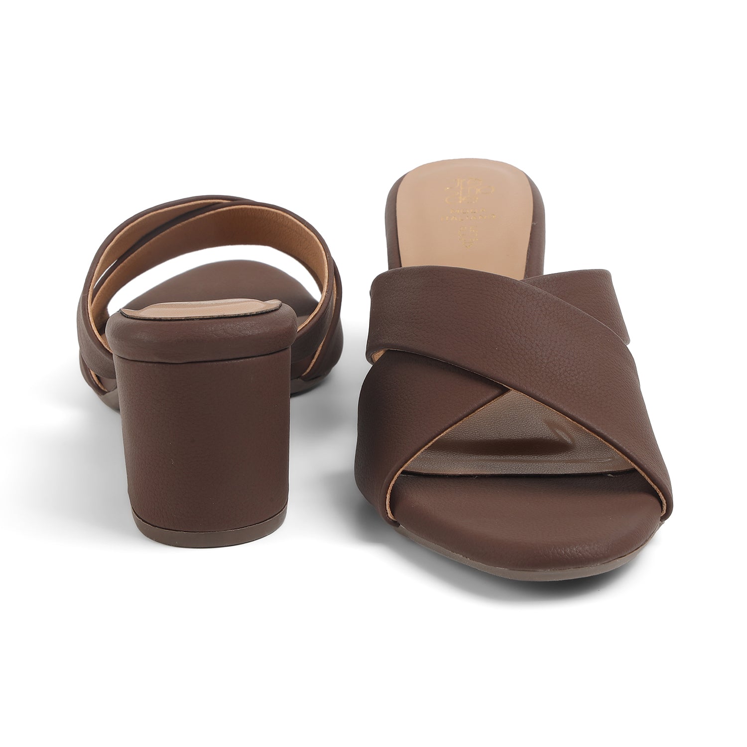 Tresmode Lisbon Brown Women's Dress Block Heel Sandals