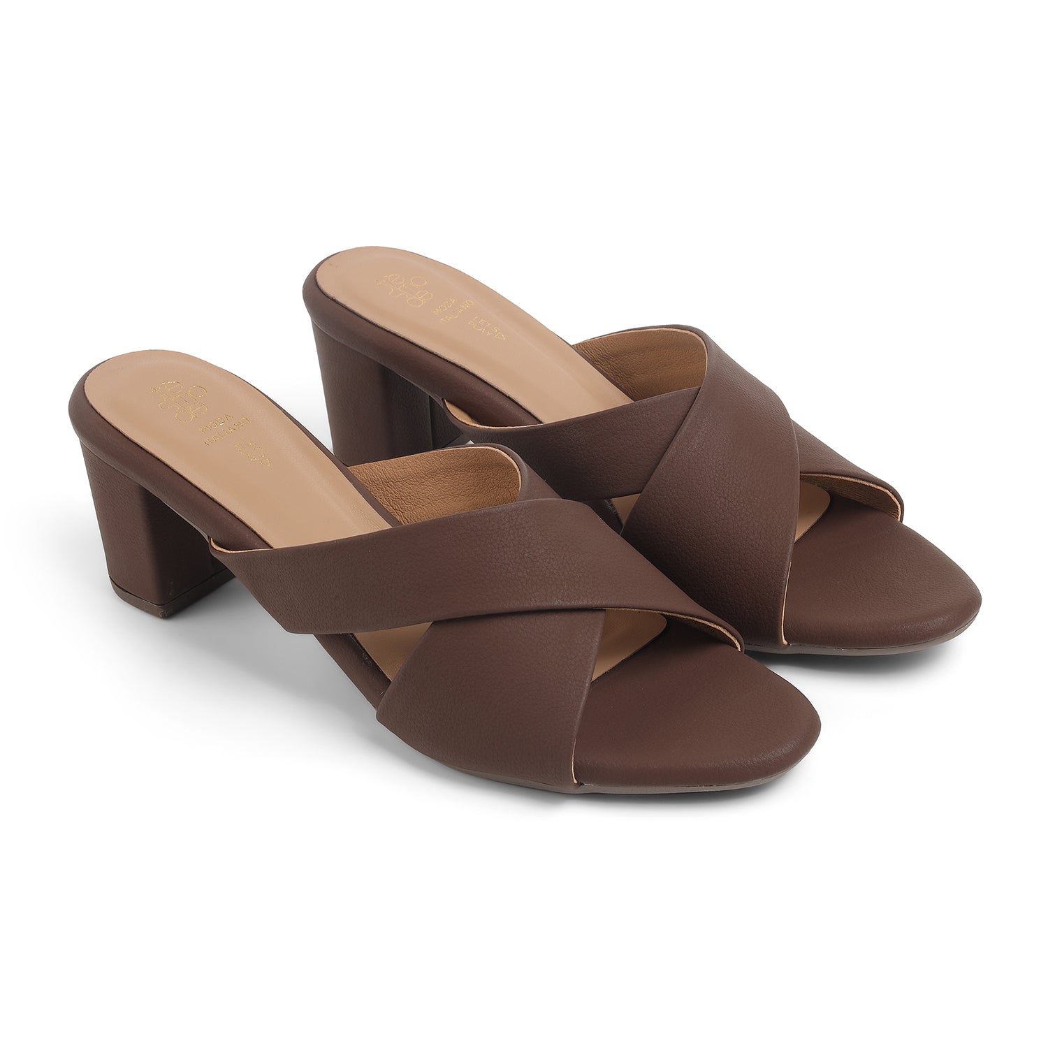 Tresmode Lisbon Brown Women's Dress Block Heel Sandals