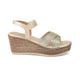 Tresmode Luxio Gold Women's Dress Wedge Sandals