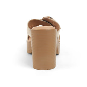 Tresmode NY Beige Women's Dress Block Heel Sandals