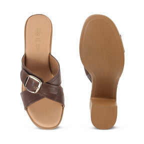 Tresmode NY Brown Women's Dress Block Heel Sandals