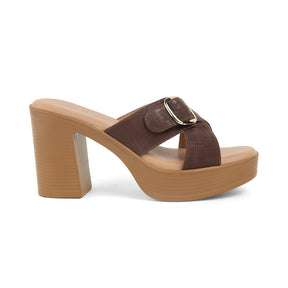 Tresmode NY Brown Women's Dress Block Heel Sandals