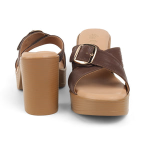 Tresmode NY Brown Women's Dress Block Heel Sandals