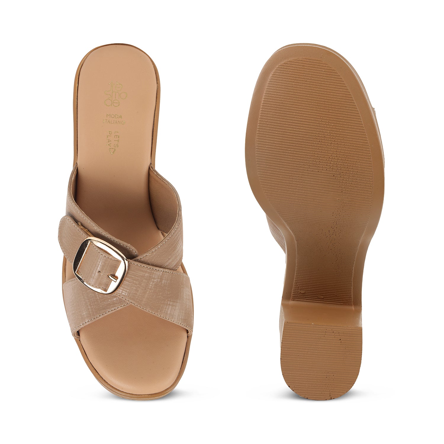 Tresmode NY Taupe Women's Dress Block Heel Sandals