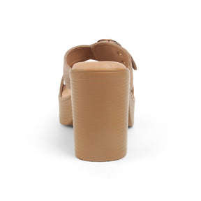 Tresmode NY Taupe Women's Dress Block Heel Sandals