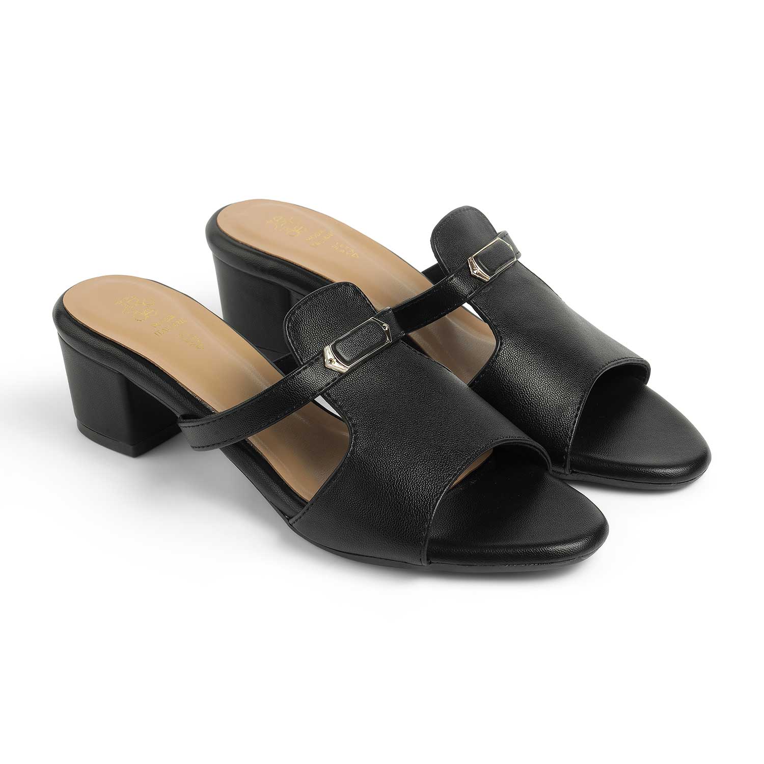 Tresmode Piso Black Women's Dress Block Heel Sandals