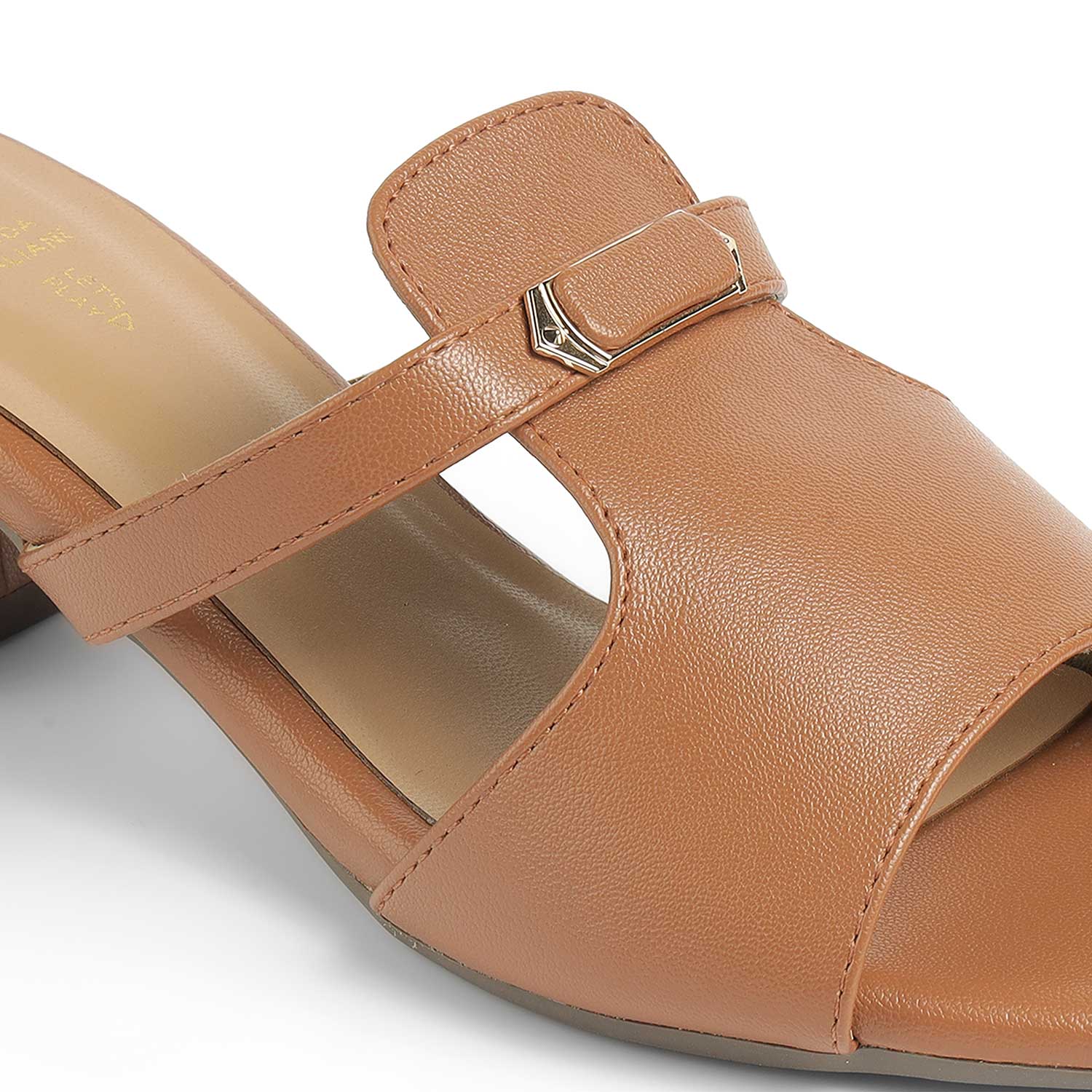 Tresmode Piso Tan Women's Dress Block Heel Sandals