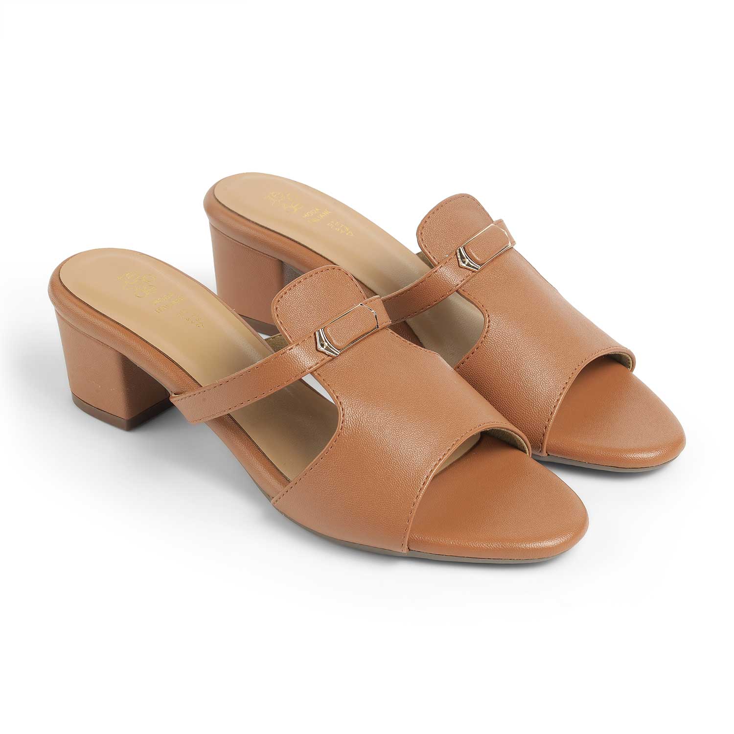 Tresmode Piso Tan Women's Dress Block Heel Sandals