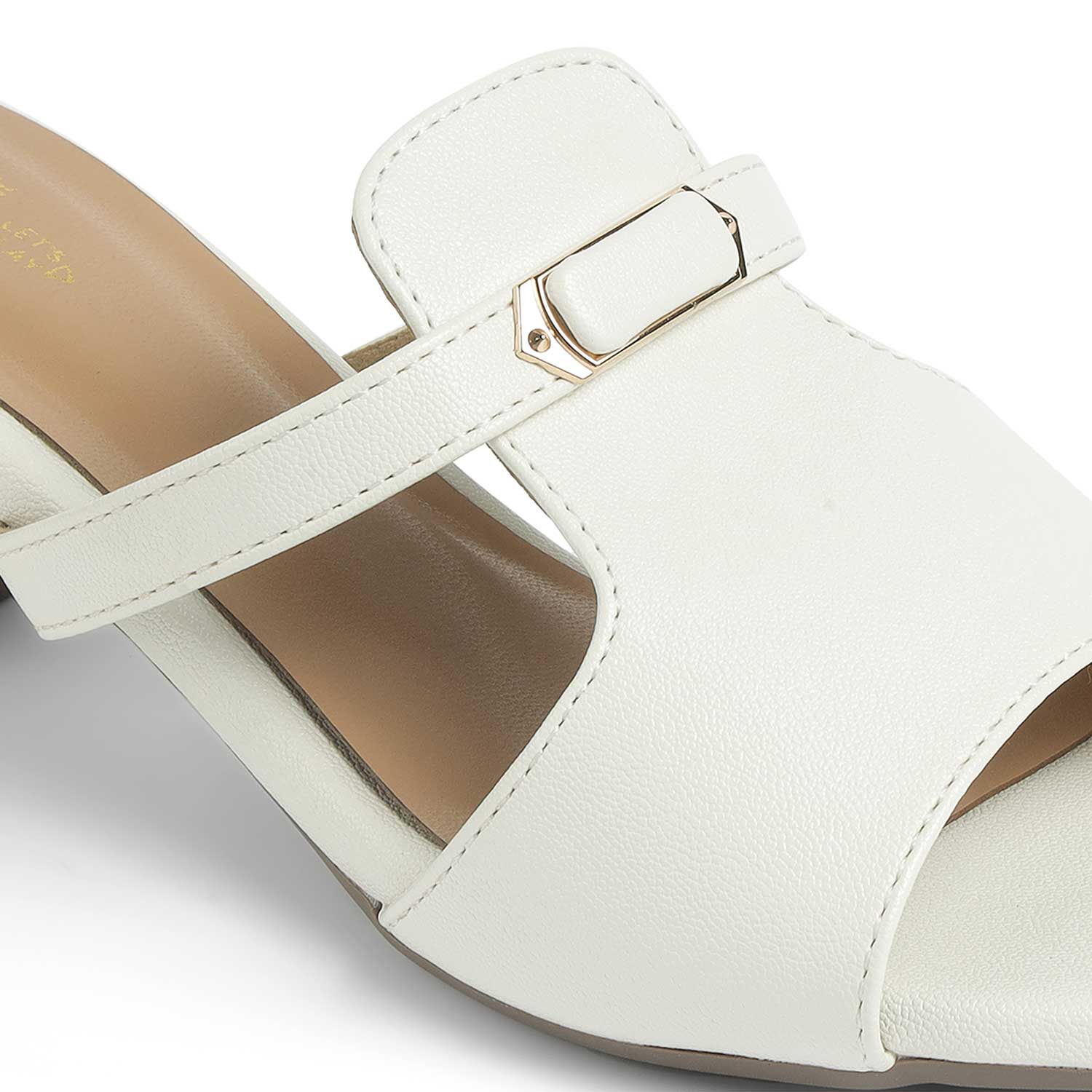 Tresmode Piso White Women's Dress Block Heel Sandals