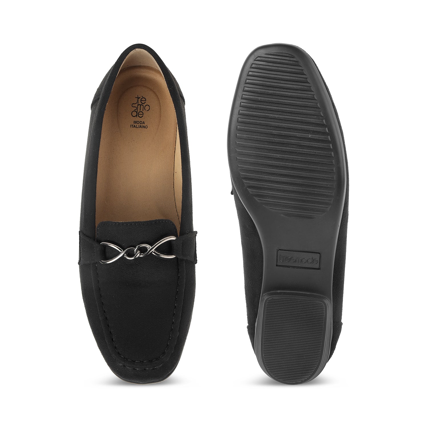 Tresmode Rogio Black Women's Casual Loafers