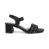 Tresmode Rolzo Black Women's Dress Slingback Block Heel Sandals