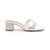 Tresmode Rose White Women's Dress Block Heel Sandals