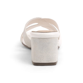 Tresmode Rose White Women's Dress Block Heel Sandals