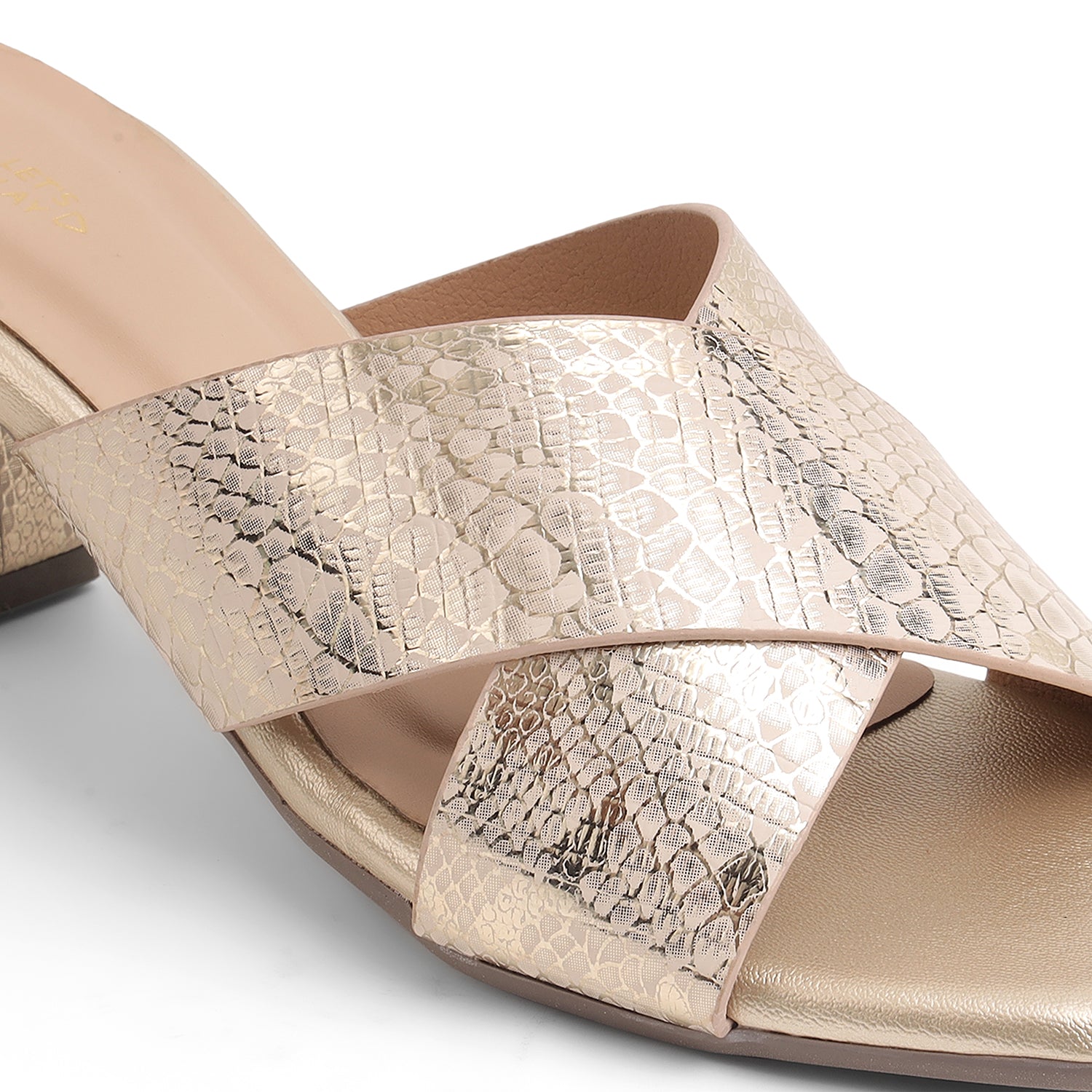 Tresmode Salut Gold Women's Dress Block Heel Sandals
