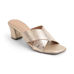 Tresmode Salut Gold Women's Dress Block Heel Sandals
