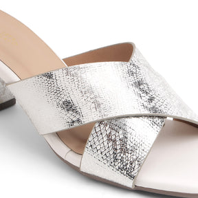 Tresmode Salut White Women's Dress Block Heel Sandals