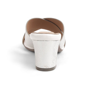 Tresmode Salut White Women's Dress Block Heel Sandals
